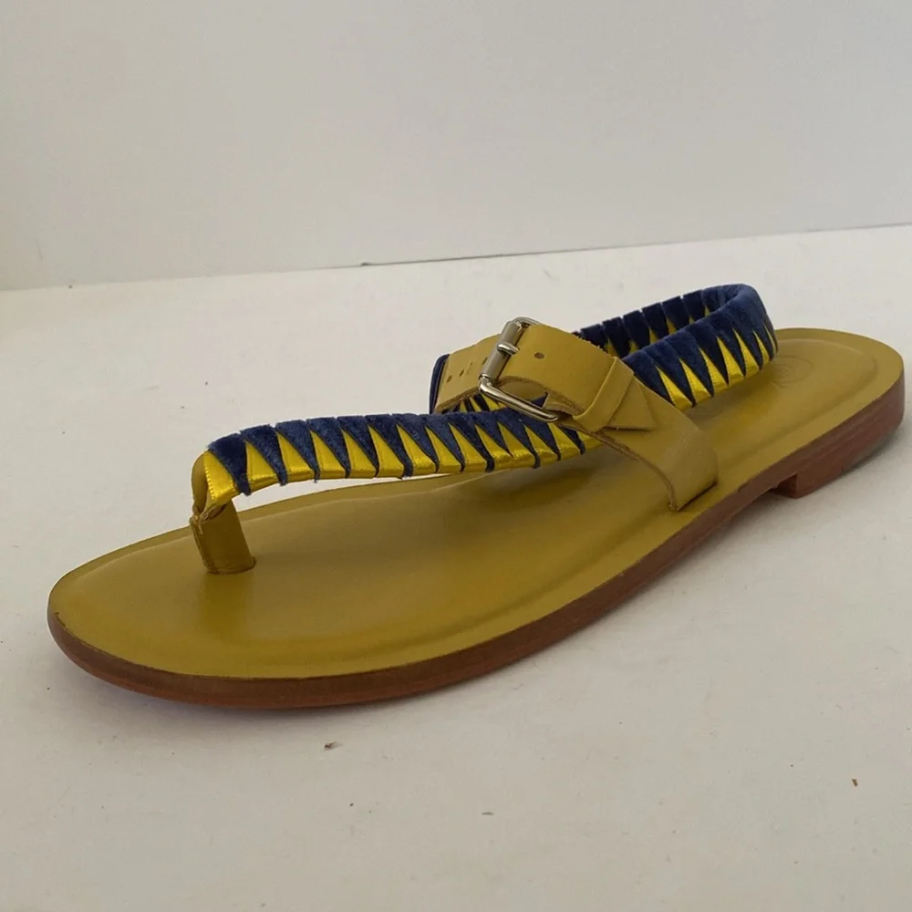 NWOT GOLO Asymmetric Ankle Strap Sandal - Yellow Fever Combo size 8.5 Brazil